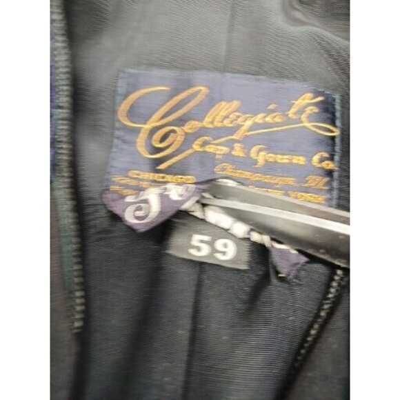 Vtg Collegiate Cap & Gown Co Bl Doctoral Graduation Black Purple Velvet 59 X 34L - Picture 12 of 13